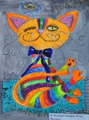 Работа Тимофея Петюшева «Йога-кот» победила в конкурсе рисунка детей сотрудников компаний по реализации газа