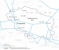 Схема газопроводов в Ставропольском крае