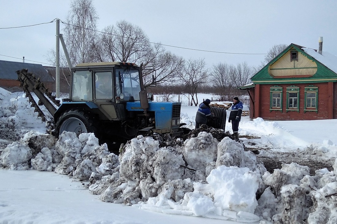 Строительство газопроводов в деревне Никольская Саловка