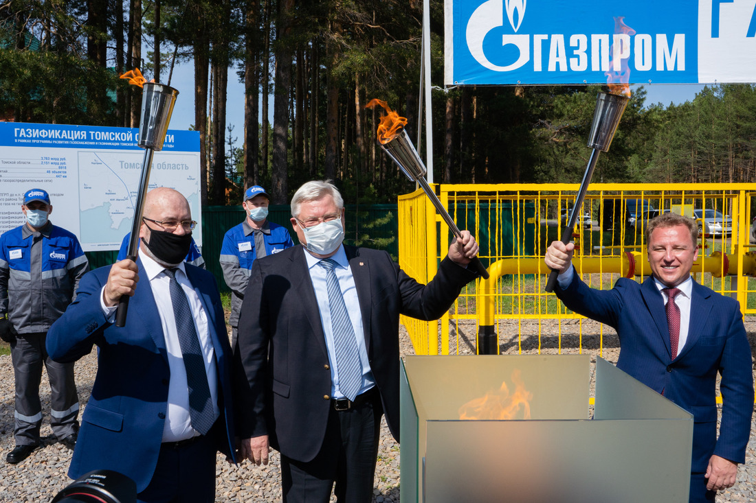 торжественная церемония пуска газа в п. Победа Шегарского района Томской области