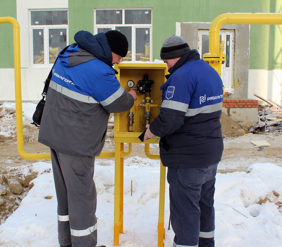 Пуско-наладочные работы на ШГРП, газификация нового детского сада, Рязань, январь 2022