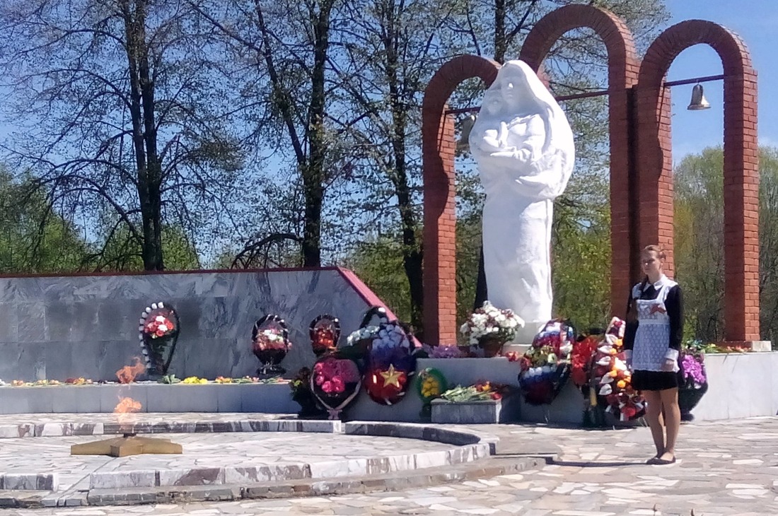 Вечный огонь у памятника в поселке Александро-Невский