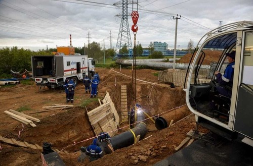 Работы по подключению газопровода на участке реконструкции развязки МКАД на юго-востоке Москвы и Подмосковья