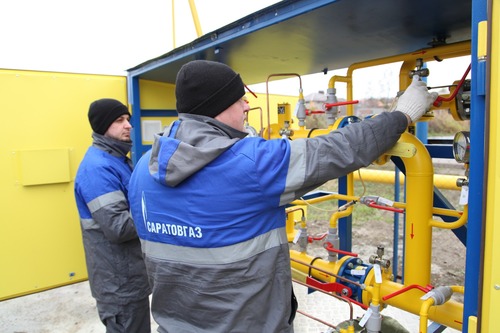 Работы на пункте редуцирования газа в Саратове