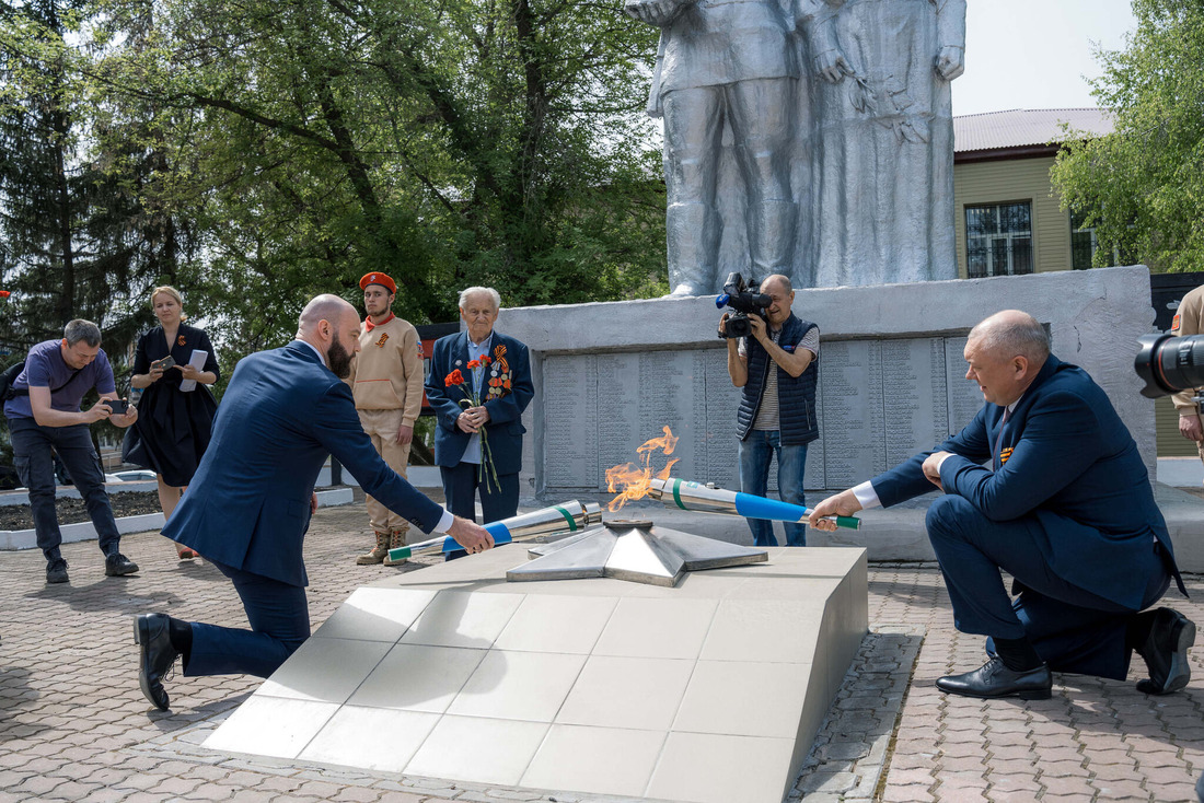 Зажжение Вечного огня в селе Сергиевск, Самарская область